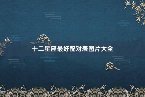 十二星座最好配对表图片大全